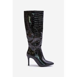 Stiletto batai su kulnais juodos spalvos Reanwenna BOTO