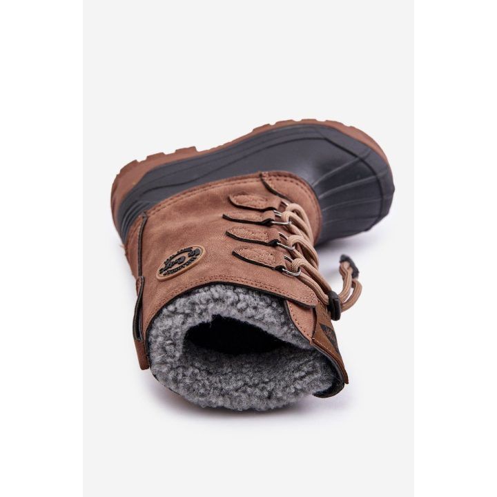 Aukšti šilti žieminiai sniego batai su raišteliais rudos spalvos Lee Cooper LEE COOPER