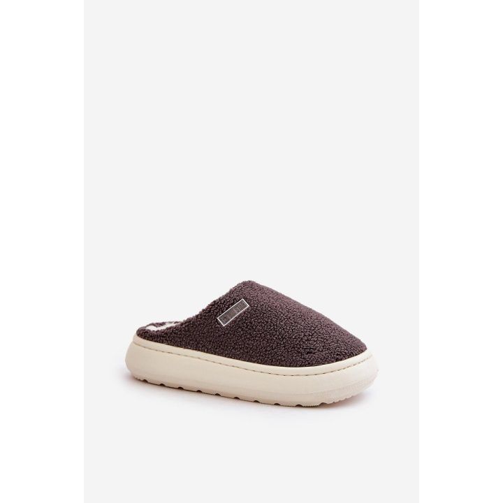 Šiltos šlepetės ant storo paduko tamsiai pilkos spalvos BIG STAR SHOES