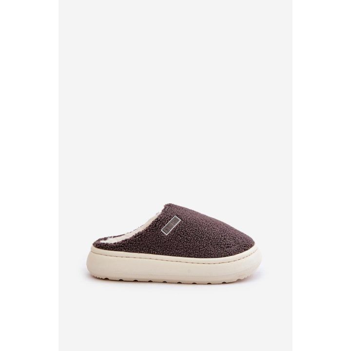 Šiltos šlepetės ant storo paduko tamsiai pilkos spalvos BIG STAR SHOES