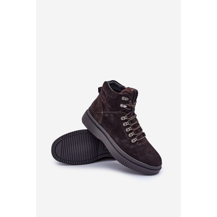 Vyriški pašiltinti žieminiai batai Suede Big Star OO174189 rudos spalvos BIG STAR SHOES