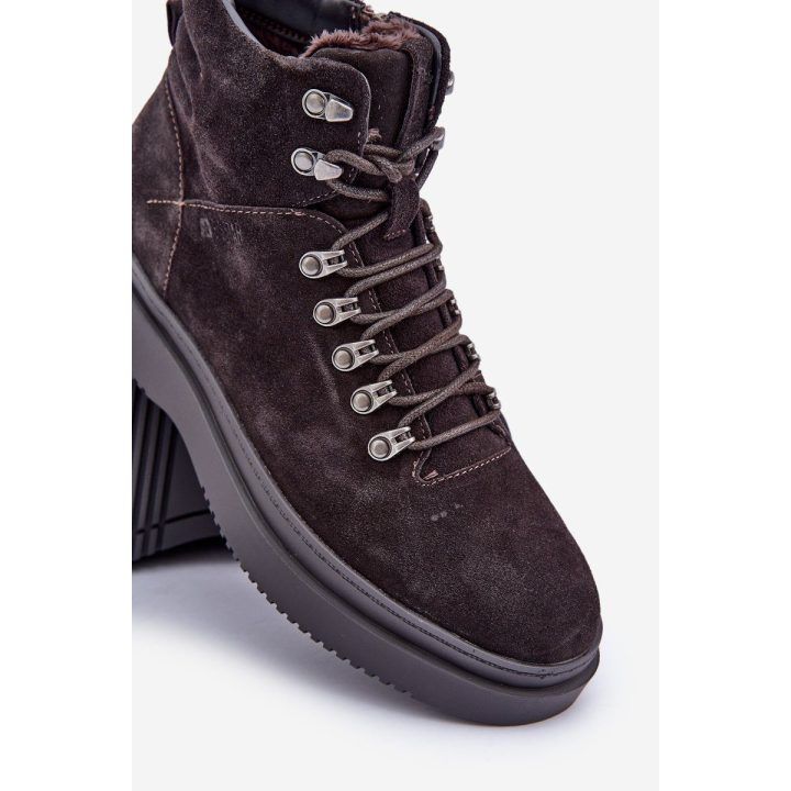 Vyriški pašiltinti žieminiai batai Suede Big Star OO174189 rudos spalvos BIG STAR SHOES