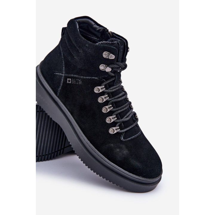Suede vyrai' žieminiai batai Big Star OO174187 juodi BIG STAR SHOES