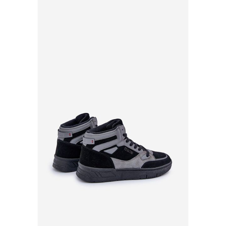 Vyriški zomšiniai kedai Big Star OO174303 Hi-Poly System juodai pilki BIG STAR SHOES