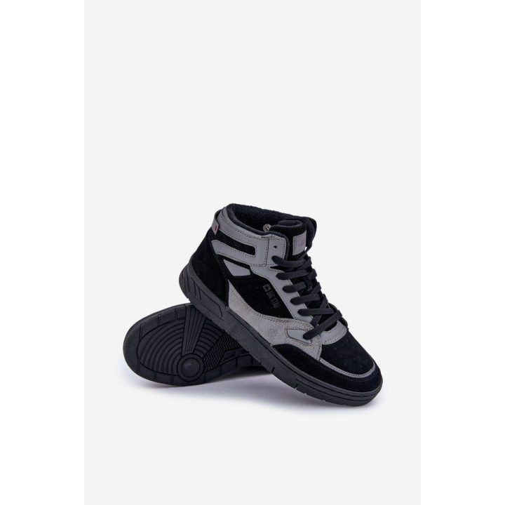Vyriški zomšiniai kedai Big Star OO174303 Hi-Poly System juodai pilki BIG STAR SHOES