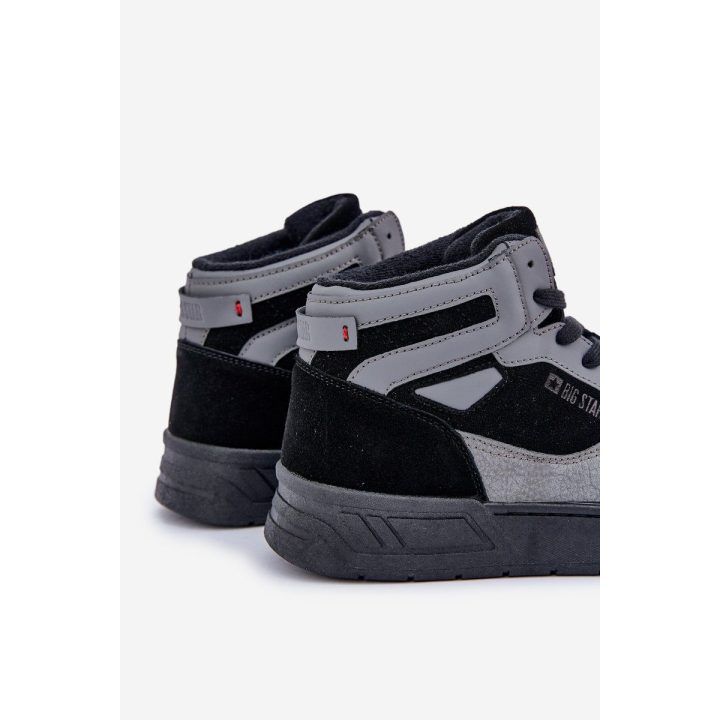 Vyriški zomšiniai kedai Big Star OO174303 Hi-Poly System juodai pilki BIG STAR SHOES