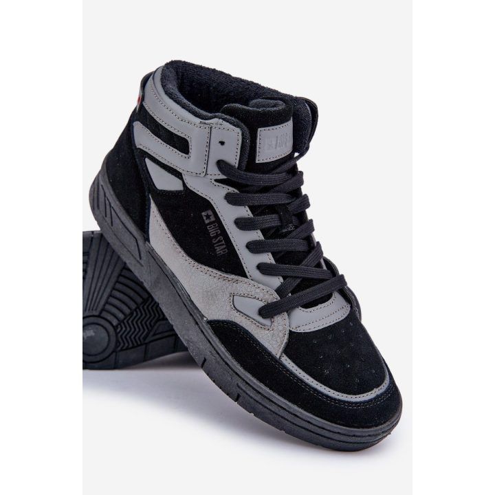 Vyriški zomšiniai kedai Big Star OO174303 Hi-Poly System juodai pilki BIG STAR SHOES