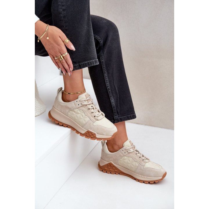 Moteriški odiniai sportiniai bateliai Big Star OO274A315 Hi-Poly System smėlio spalvos BIG STAR SHOES