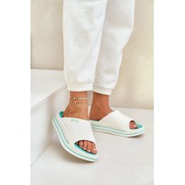 Moteriškos platforminės šlepetės Big Star baltos-mėtinės BIG STAR SHOES