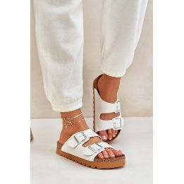 Moteriškos šlepetės su sagtimis baltos Big Star BIG STAR SHOES