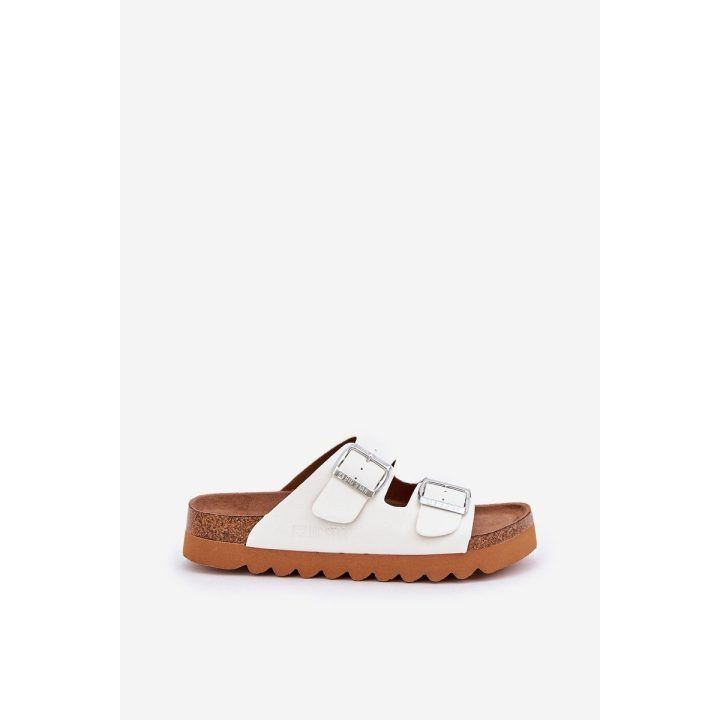 Moteriškos šlepetės su sagtimis baltos Big Star BIG STAR SHOES
