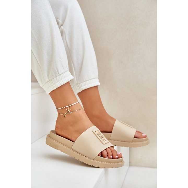 Moteriškos šlepetės Big Star smėlio spalvos BIG STAR SHOES