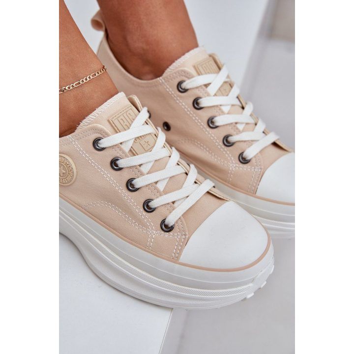 Moteriški sportbačiai ant storo pado Big Star Smėlio spalvos BIG STAR SHOES