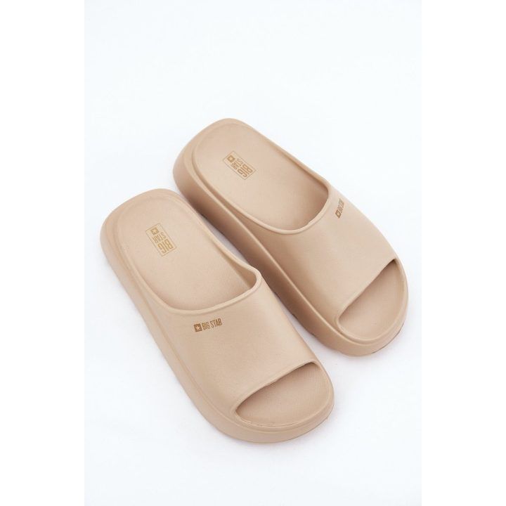 Moteriškos platforminės šlepetės smėlio spalvos Big Star BIG STAR SHOES