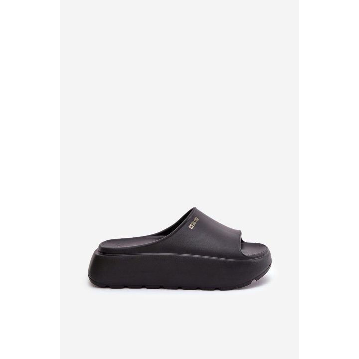 Moteriškos platforminės šlepetės su juodu putplasčio padu BIG STAR SHOES