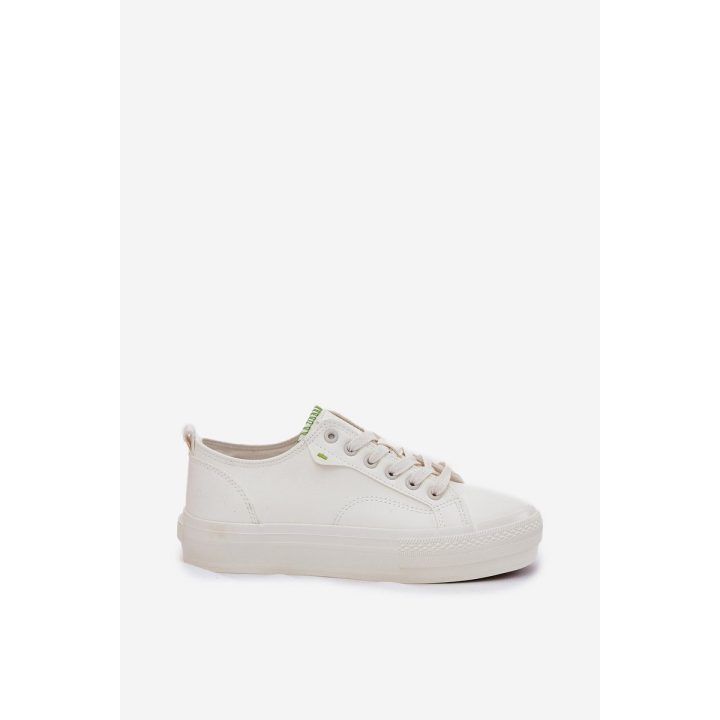 Moteriški balti platforminiai sportbačiai iš eko odos BIG STAR SHOES