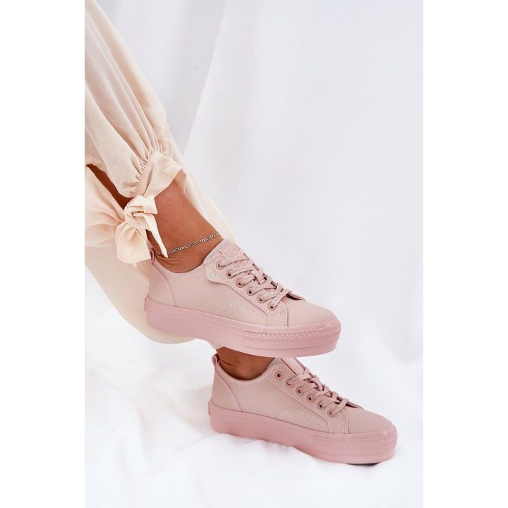 Moteriški platforminiai sportbačiai iš eko odos rožiniai BIG STAR SHOES