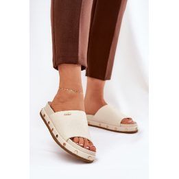 Basutės moterims su platforma smėlio spalvos BIG STAR SHOES