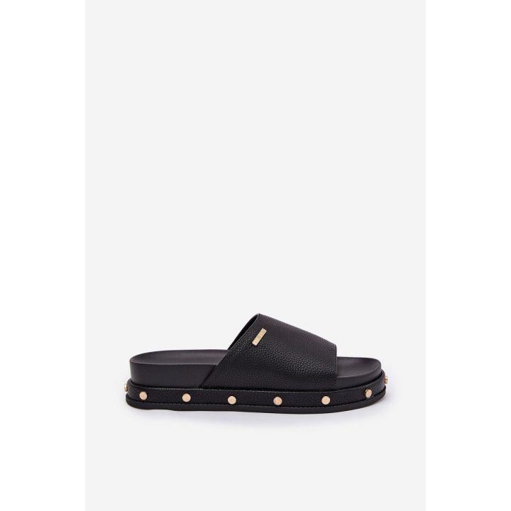 Bateliai moterims su platforma ir kniedėmis juodi BIG STAR SHOES