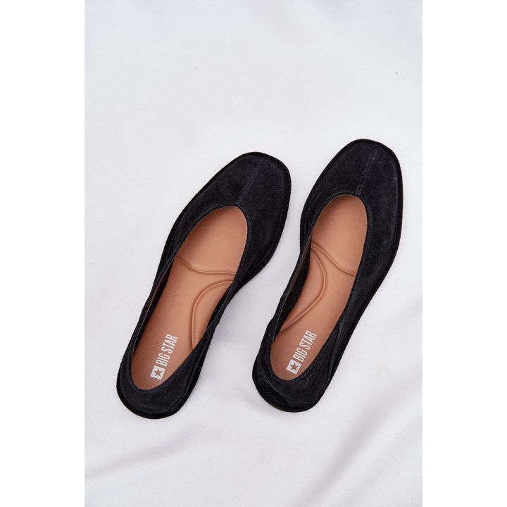 Bateliai moterims juodi zomšiniai balerinos Big Star BIG STAR SHOES