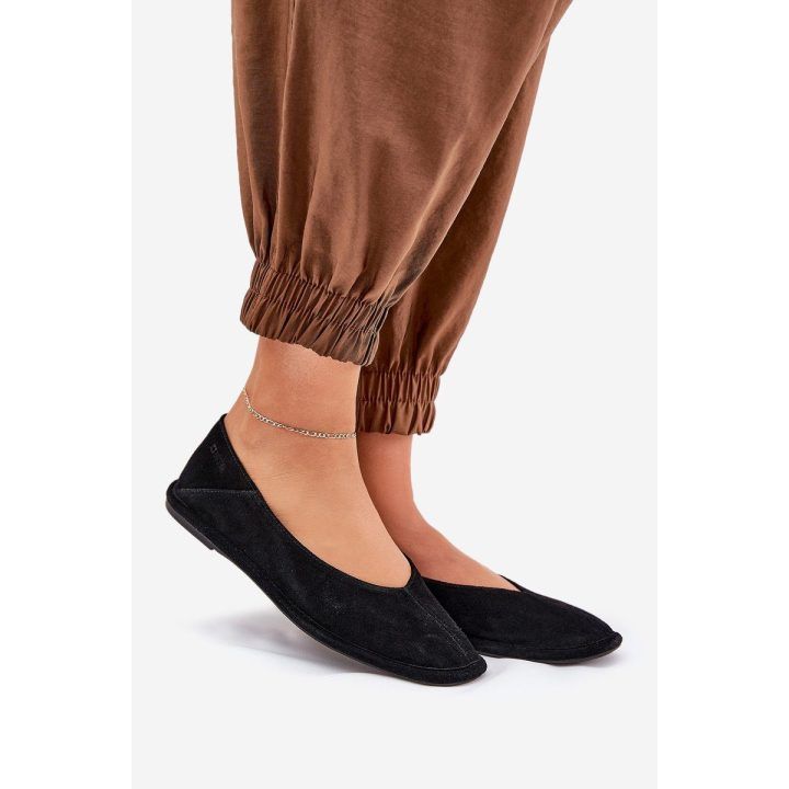 Bateliai moterims juodi zomšiniai balerinos Big Star BIG STAR SHOES