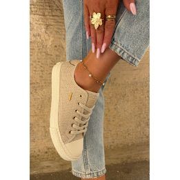 Smėlio spalvos audinio sportbačiai moterims Big Star BIG STAR SHOES