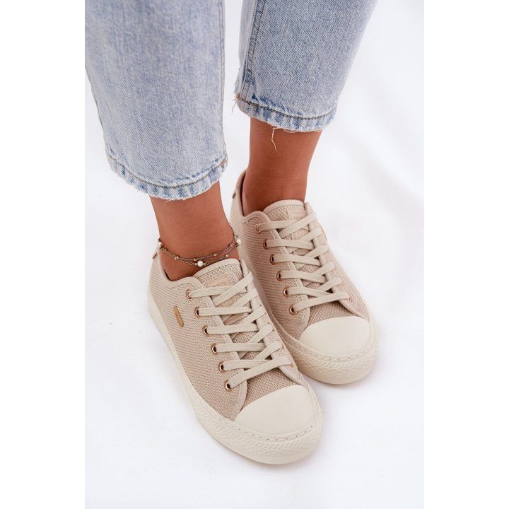 Smėlio spalvos audinio sportbačiai moterims Big Star BIG STAR SHOES