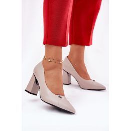 Aukštakulniai bateliai pilki elegantiški moteriški VINCEZA