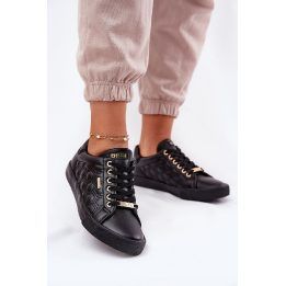 Juodi ekologiškos odos sportbačiai moterims BIG STAR SHOES