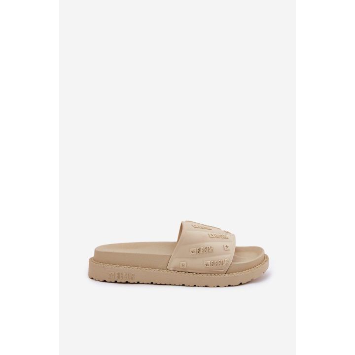 Šlepetės moterims su platforma, smėlio spalvos BIG STAR SHOES
