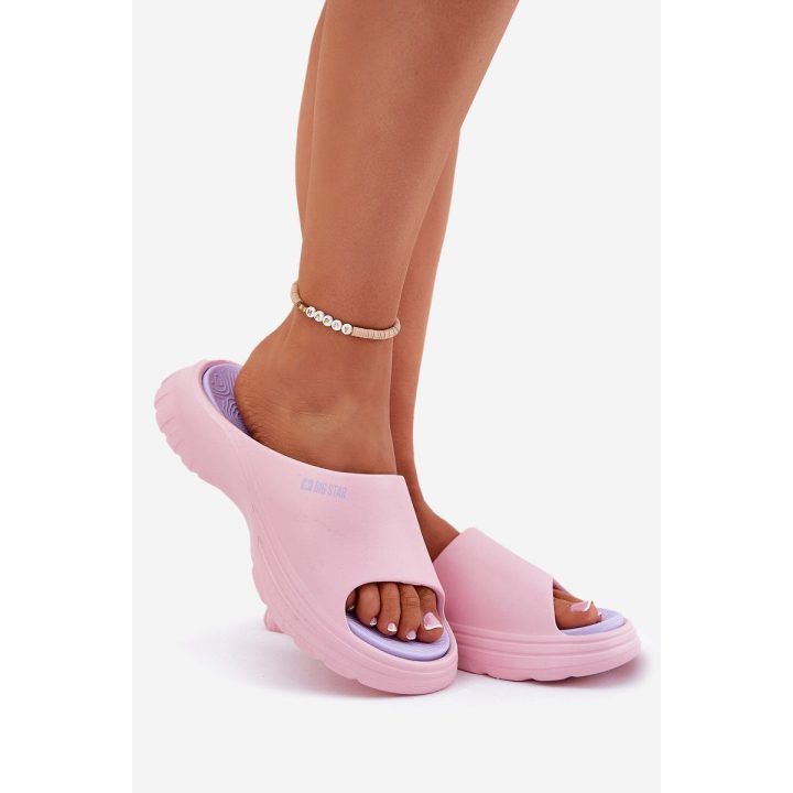 Šlepetės moterims Big Star rožinės spalvos putų BIG STAR SHOES
