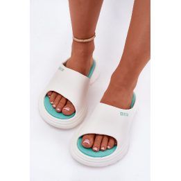Šlepetės moterims Big Star baltos putplasčio BIG STAR SHOES