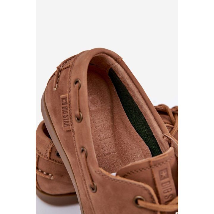 Mokasinai vyrams rudos spalvos odiniai BIG STAR SHOES