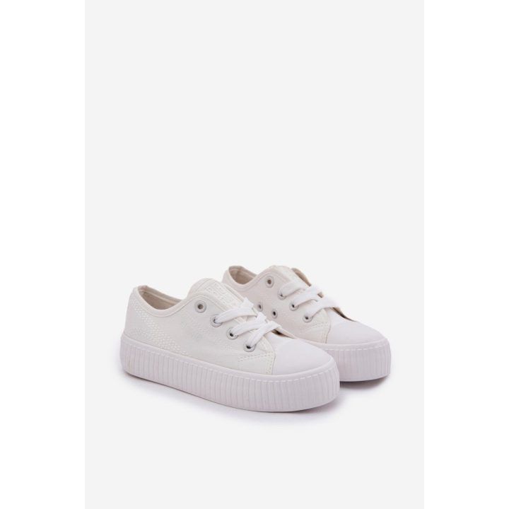 Sportiniai bateliai vaikams balti su raišteliais BIG STAR SHOES