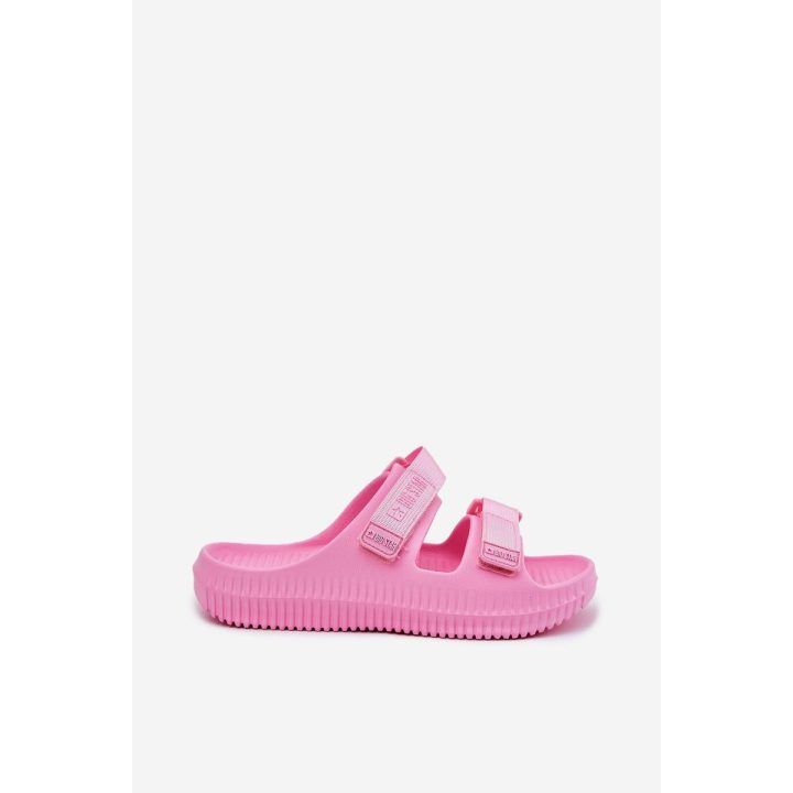 Rožinės patogios moteriškos šlepetės su lipduku BIG STAR SHOES