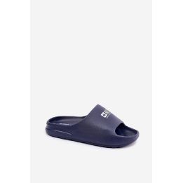 Tamsiai mėlynos patogios šlepetės vyrams su logotipu BIG STAR SHOES