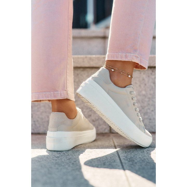 Smėlio spalvos moteriški platforminiai sportiniai bateliai BIG STAR SHOES