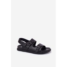 Juodos odinės vasarinės basutės vyrams BIG STAR SHOES
