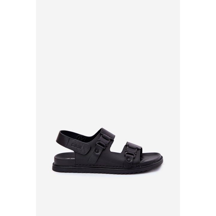 Juodos odinės vasarinės basutės vyrams BIG STAR SHOES