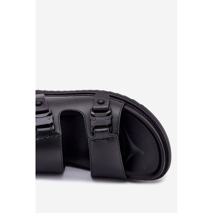 Juodos odinės vasarinės basutės vyrams BIG STAR SHOES