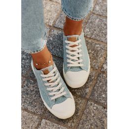 Mėlyni patogūs medžiaginiai sportiniai bateliai moterims BIG STAR SHOES