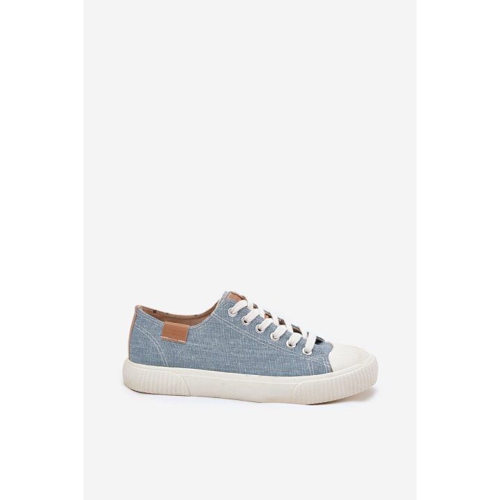 Mėlyni patogūs medžiaginiai sportiniai bateliai moterims BIG STAR SHOES