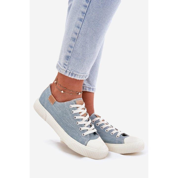 Mėlyni patogūs medžiaginiai sportiniai bateliai moterims BIG STAR SHOES
