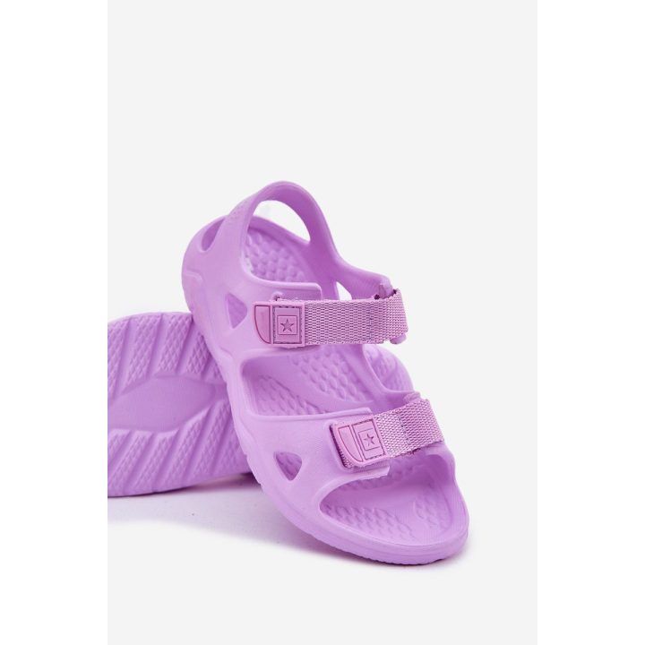 Violetinės spalvos patogios putų basutės vaikams BIG STAR SHOES