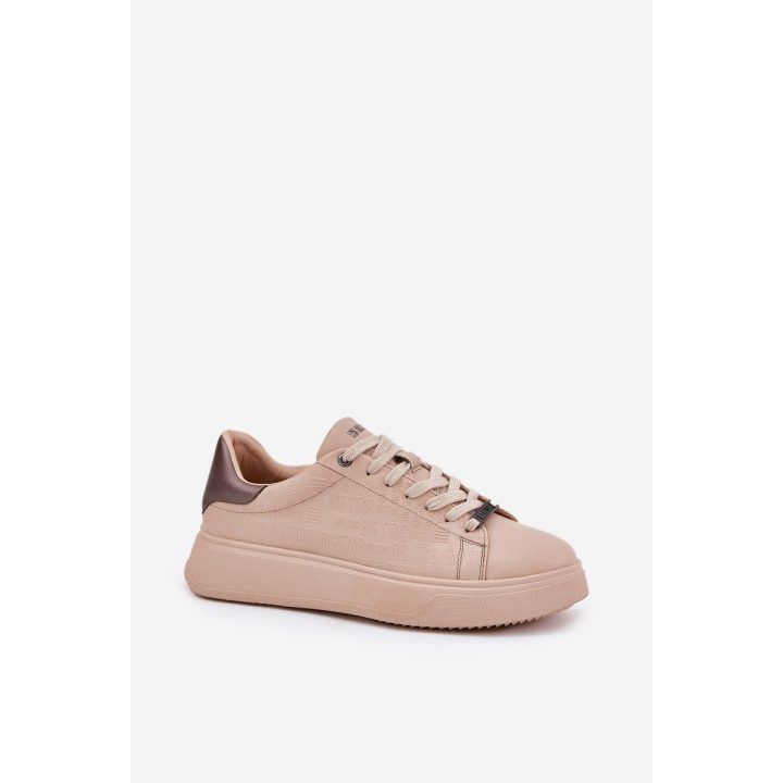 Smėlio spalvos moteriški sportiniai bateliai iš eko odos BIG STAR SHOES