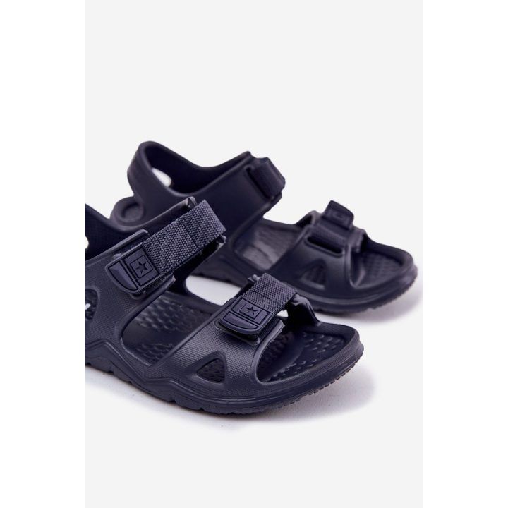 Tamsiai mėlynos putų basutės vaikams vasarai BIG STAR SHOES