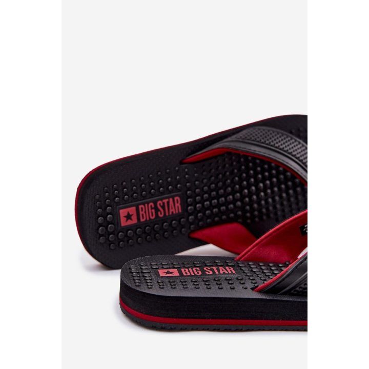 Vyrų juodos vasarinės šlepetės Flip Flop tipo BIG STAR SHOES
