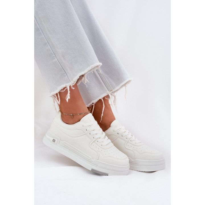 Žemi balti moteriški sportiniai bateliai laisvalaikiui BIG STAR SHOES