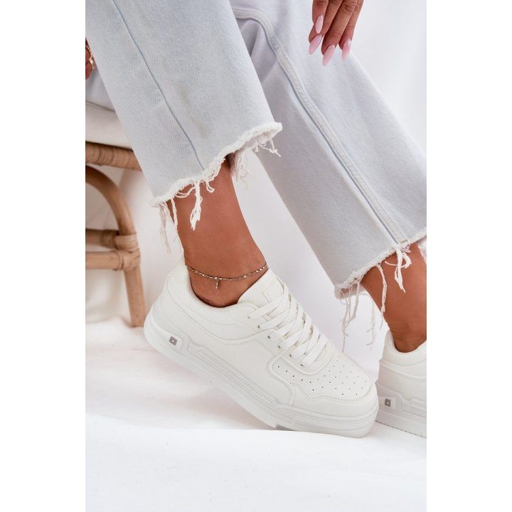 Žemi balti moteriški sportiniai bateliai laisvalaikiui BIG STAR SHOES