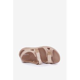 Platforminės smėlio spalvos moteriškos putų šlepetės BIG STAR SHOES